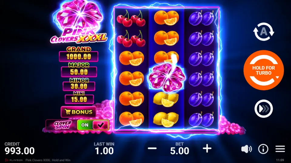 Pink Clovers XXXL Cell Multipliers stacking in Hold and Win Bonus