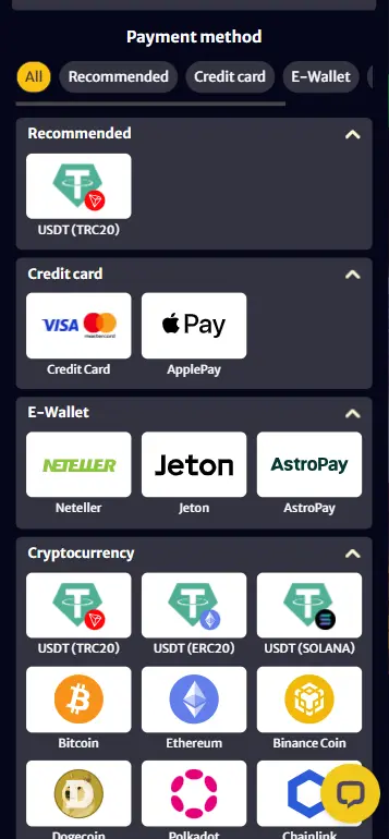 Deposit in USD at the casino cashier