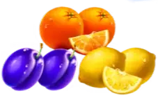 Orange, Plum, and Lemon symbols
